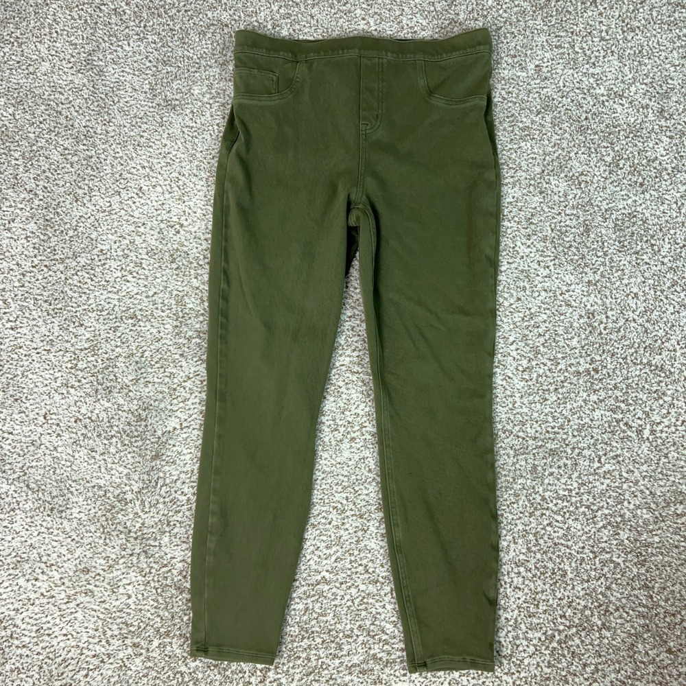 Spanx Pants Womes Extra Large Green Jean ish Ankle Leggings Trousers Pull On